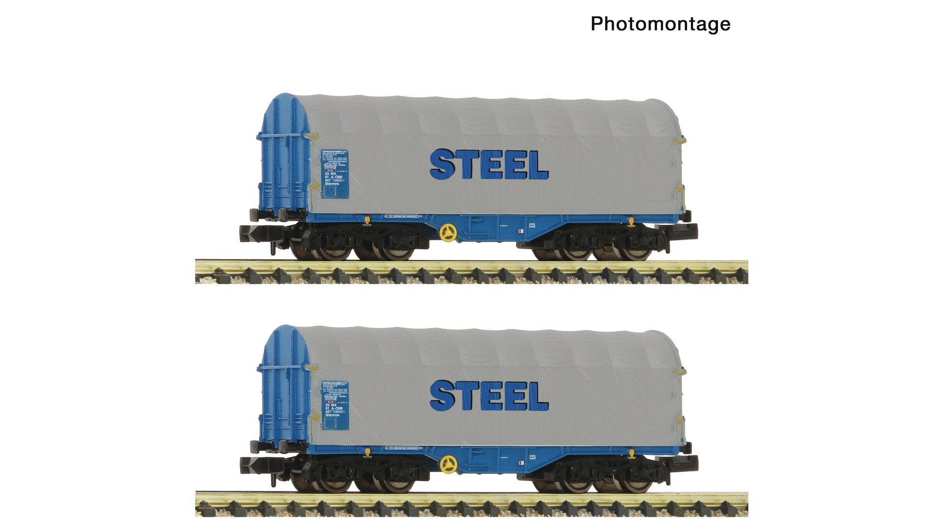 Fleischmann F6660173 2 piece set: Slide tarpaulin wagons, ÖBB