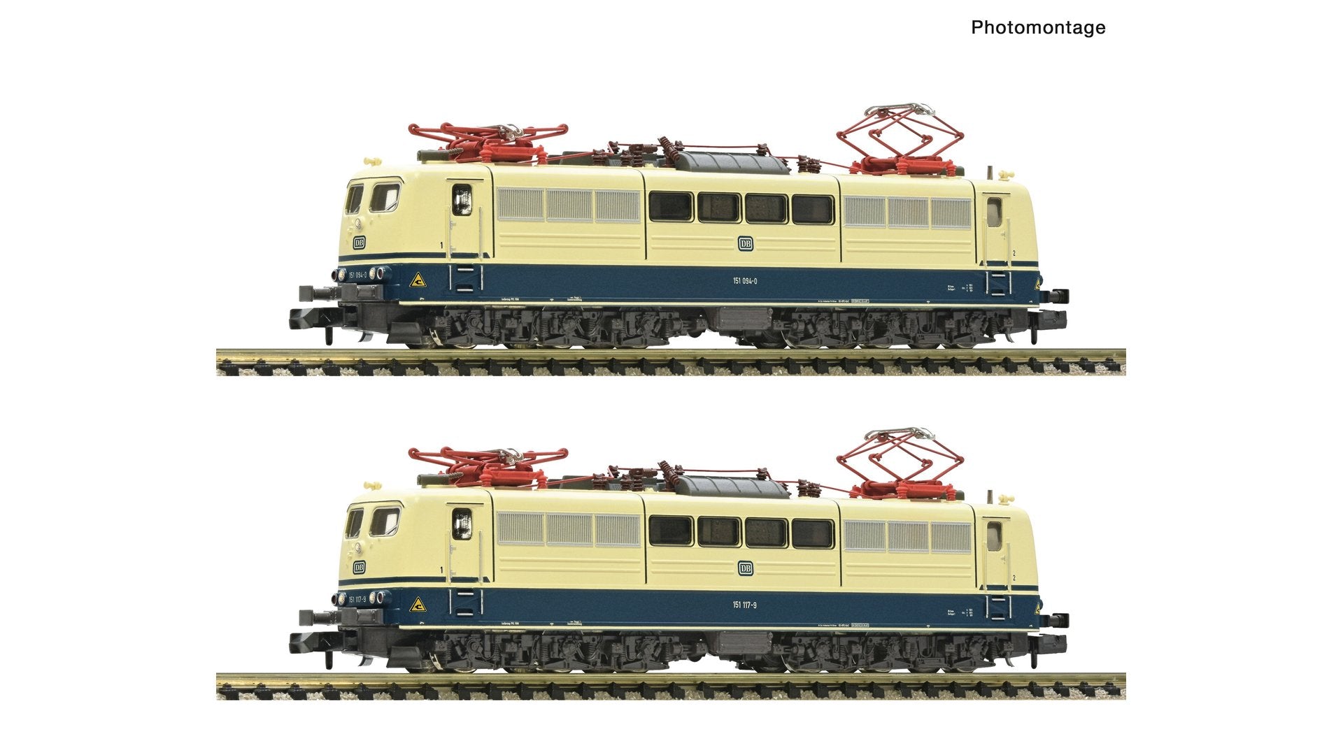 Fleischmann F7570076 2 piece set: Electric locomotives 151 094-0 and 151 117-9, DB