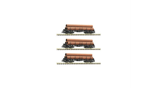 Fleischmann 826702 3 Piece Set Flat Wagons DB AG
