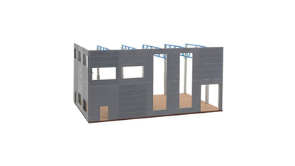 Faller 130892 System building Industry hall under construction