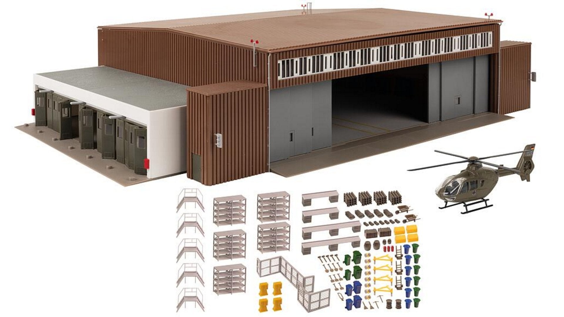 Faller 144111 Hangar with Helicopter