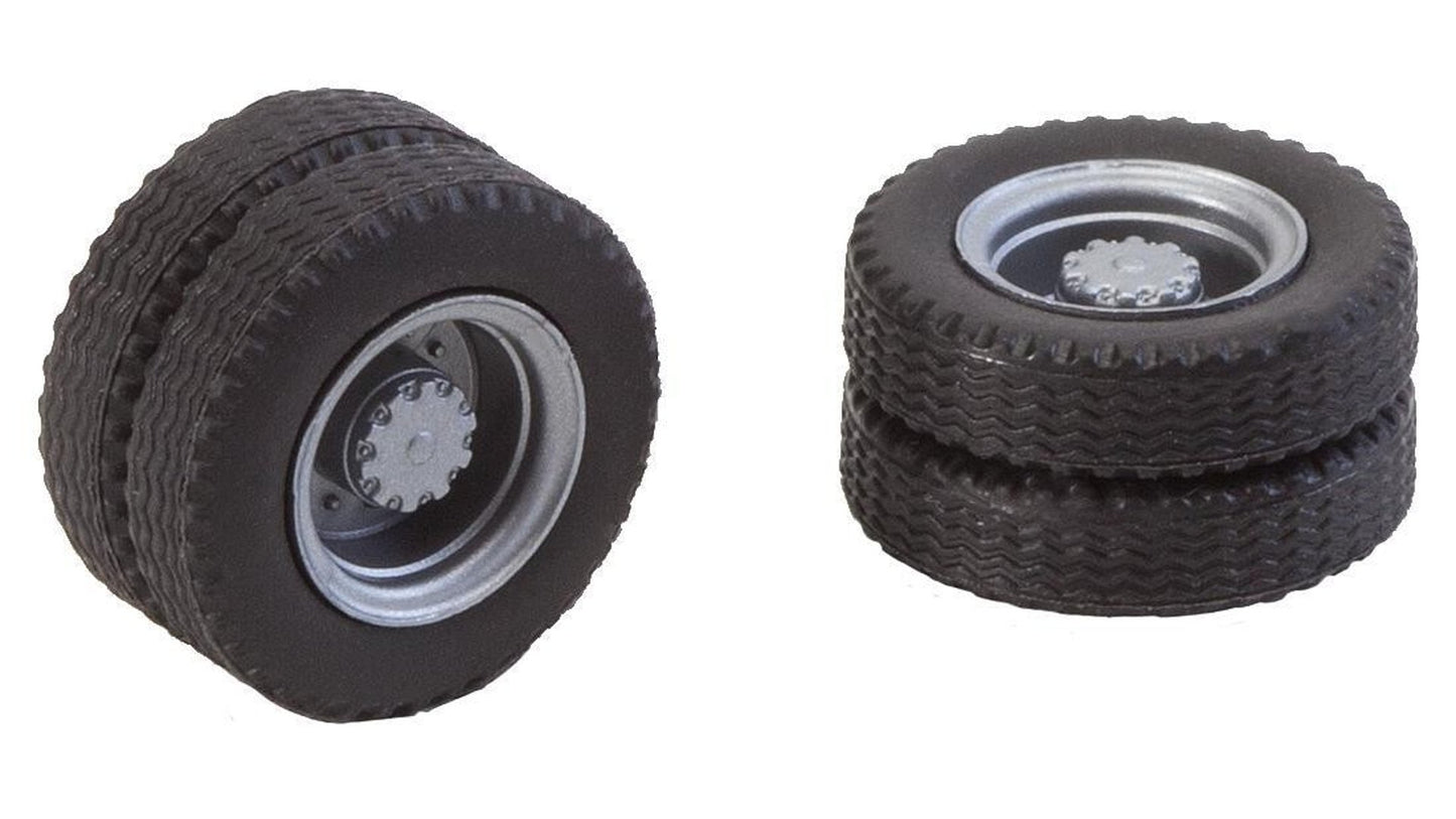 Faller 163101 2 wheels (twin tyres) tyres and lorry rims