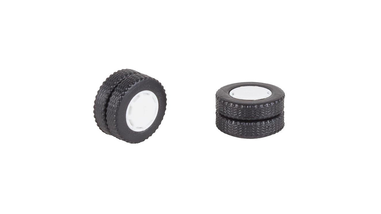 Faller 163104 2 wheels (twin tyres) tyres and rims for electric bus