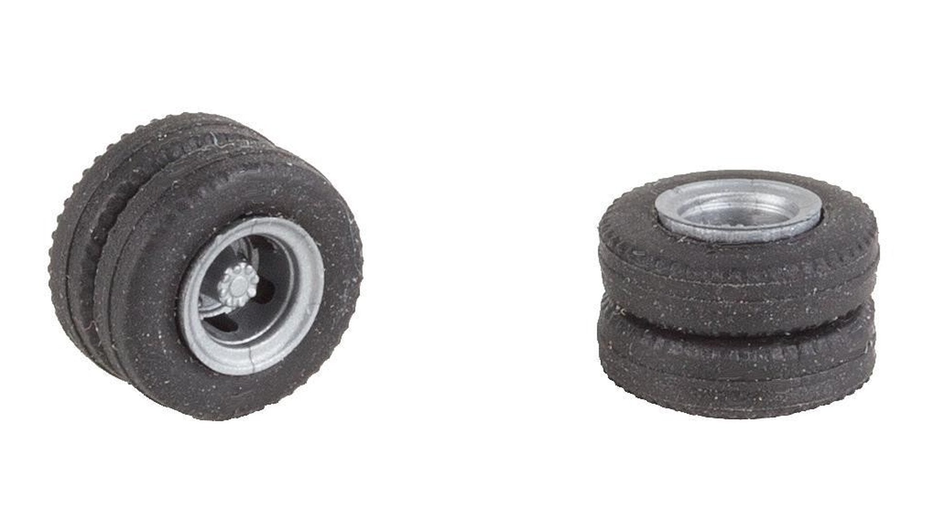 Faller 163117 2 wheels tyres and rims (Rear axle) for delivery trucks and bus