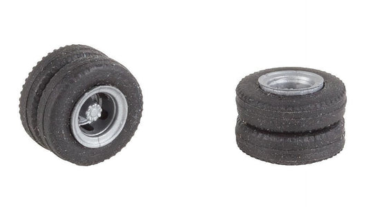 Faller 163117 2 wheels tyres and rims (Rear axle) for delivery trucks and bus