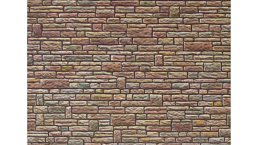 Faller 170604 Wall card, Cut stone, green yellow brown