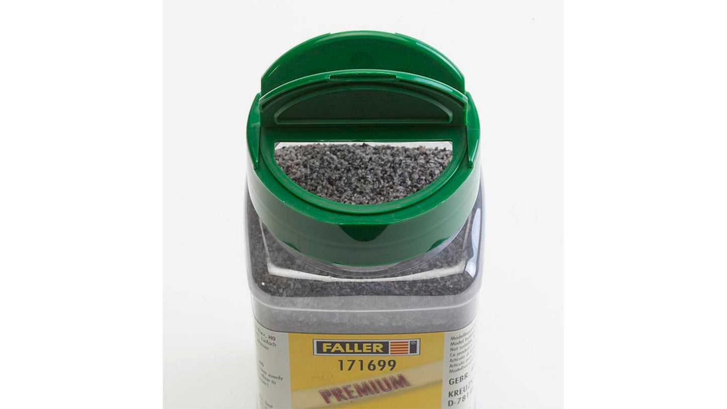 Faller 171699 PREMIUM spread Gravel Fix, Natural material, medium grey, 600 g
