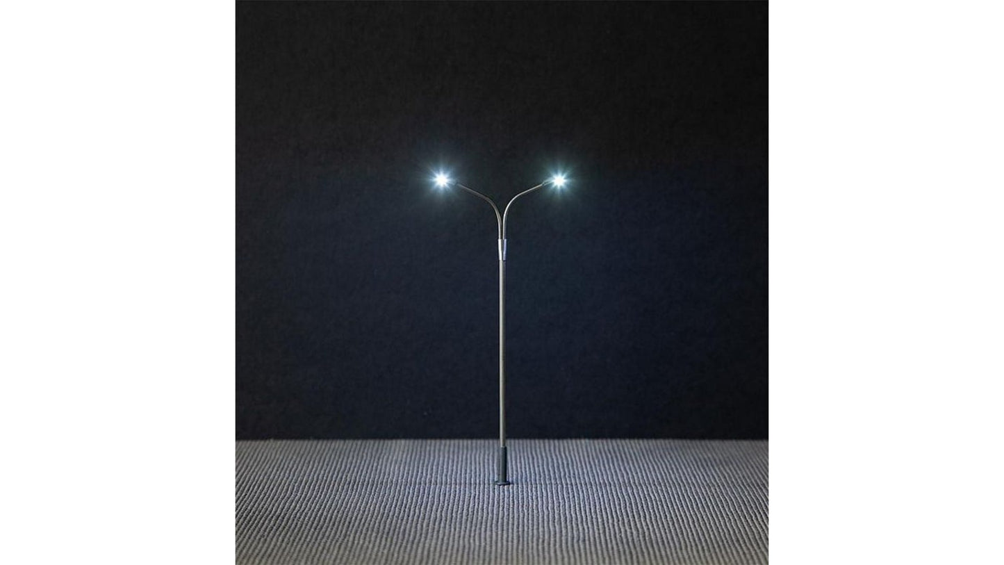 Faller 180201 LED Street light, lamppost, two arms, cold white