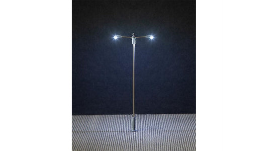 Faller 180203 LED Street light, pole integrated lamp, two arms, cold white