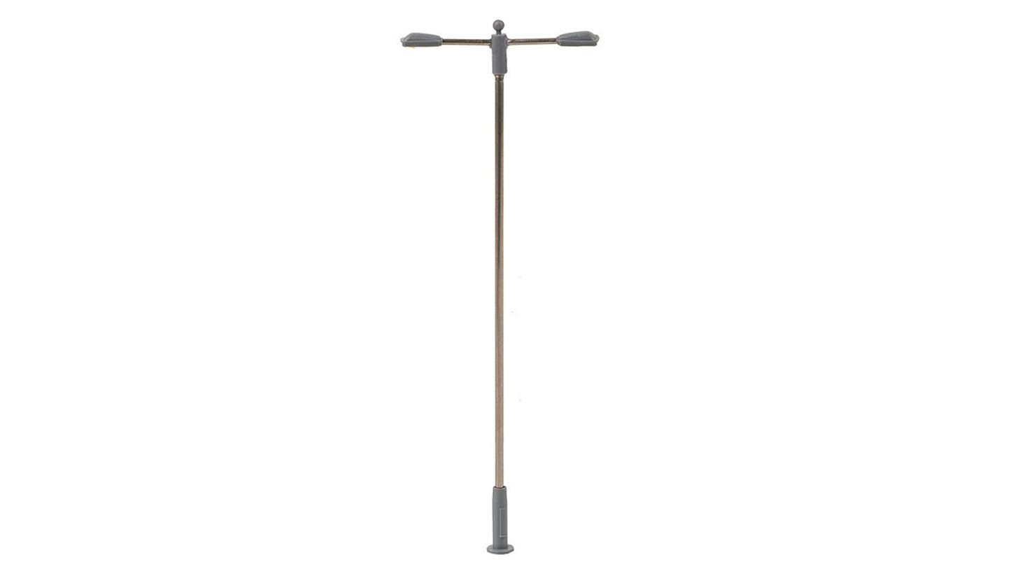 Faller 180203 LED Street light, pole integrated lamp, two arms, cold white
