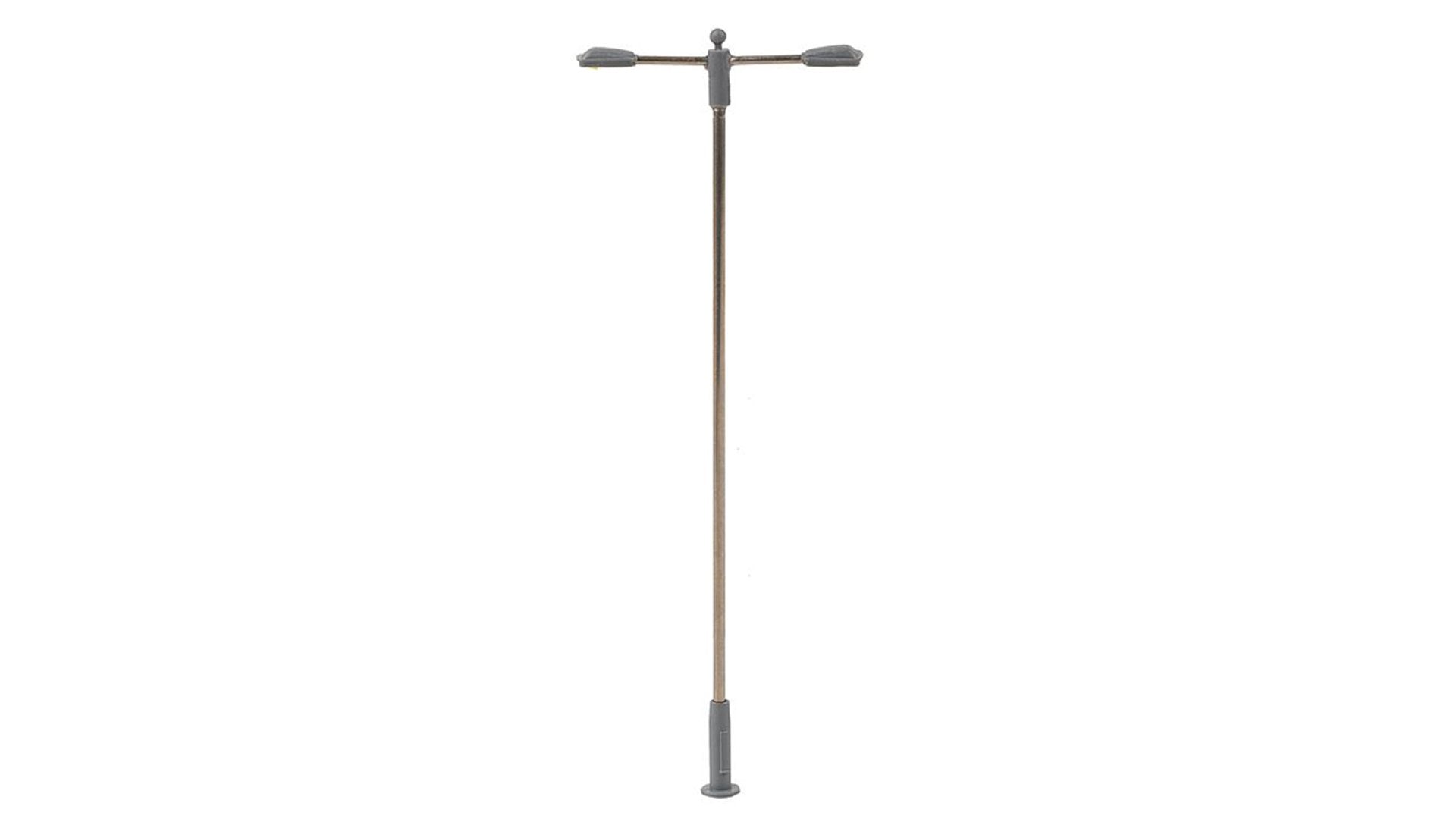Faller 180203 LED Street light, pole integrated lamp, two arms, cold white