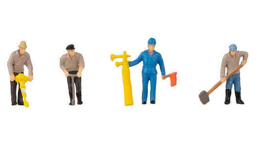 Faller 180238 Railway construction workers & signal horn Figurine set with mini sound effect
