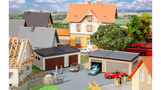 Faller 180315 2 Double garages with driving parts