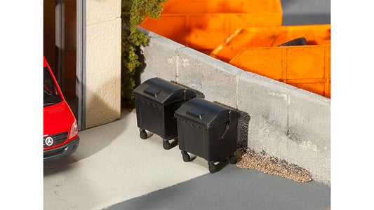 Faller 180933 2 Waste bins, black