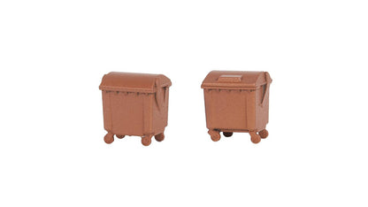 Faller 180960 2 Brown Dustbins