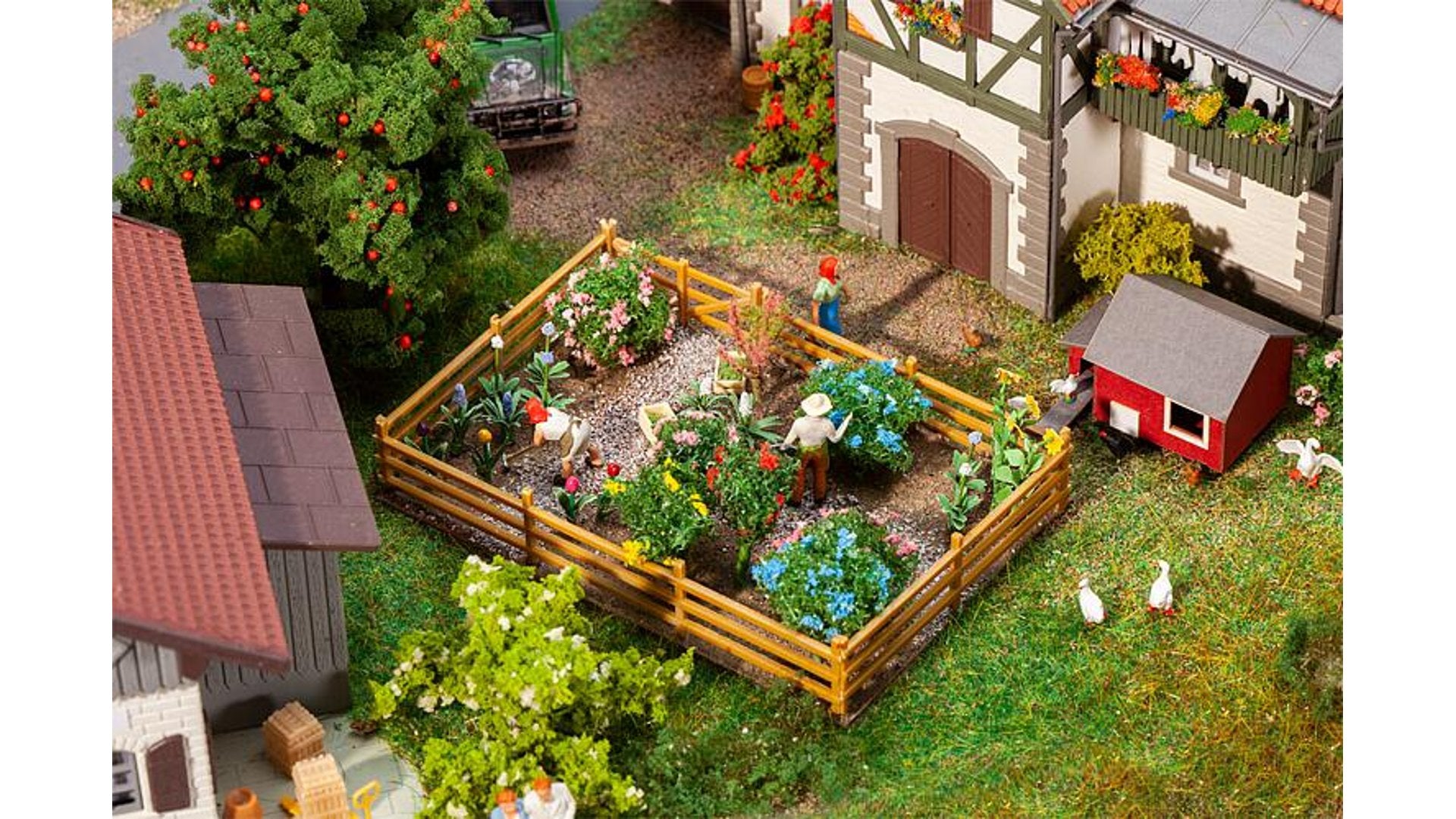 Faller 181276 Pleasure garden with flowers and bushes
