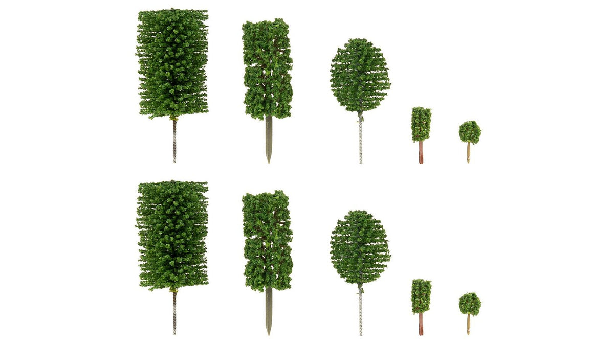 Faller 181590 10 Front garden trees, box and thuja trees, mixed