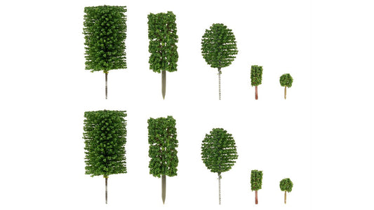 Faller 181590 10 Front garden trees, box and thuja trees, mixed