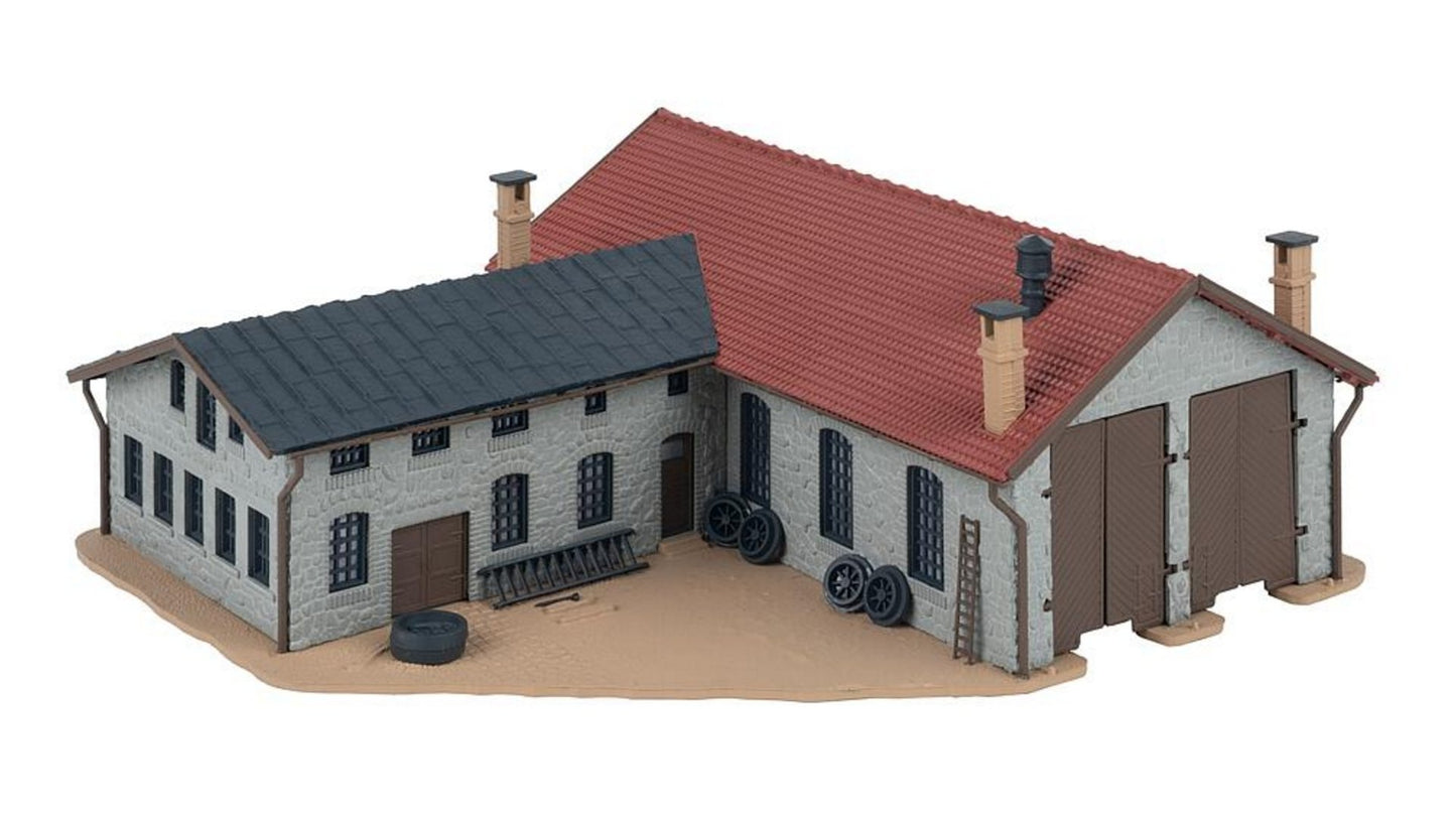 Faller 222106 Two stall locomotive shed with workshop