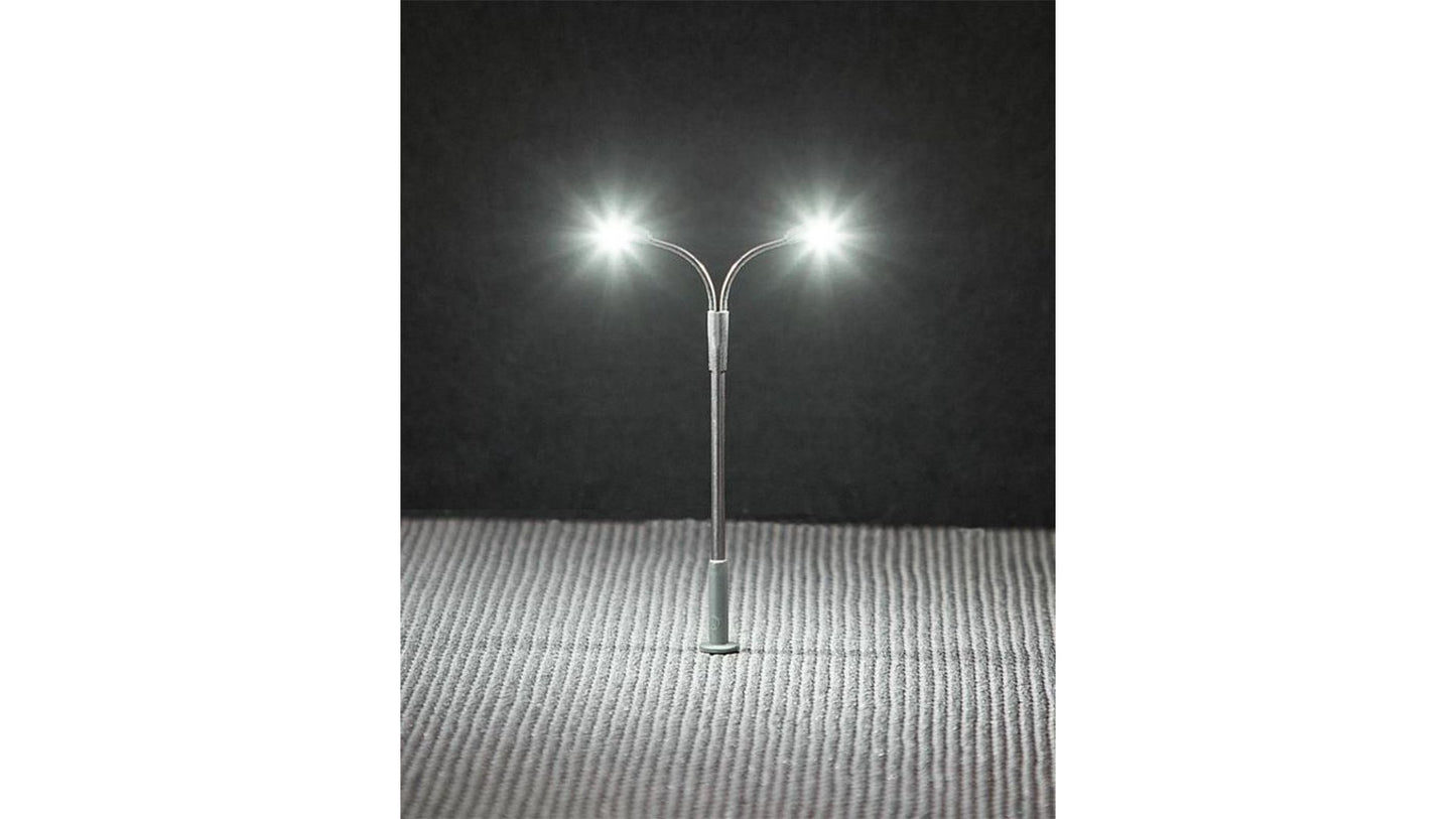 Faller 272221 LED Street light, lamppost, two arms, cold white