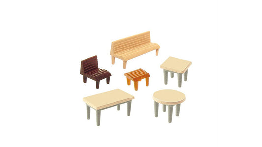 Faller 272440 7 Tables, 24 Chairs, 12 Benches