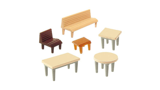 Faller 272440 7 Tables, 24 Chairs, 12 Benches