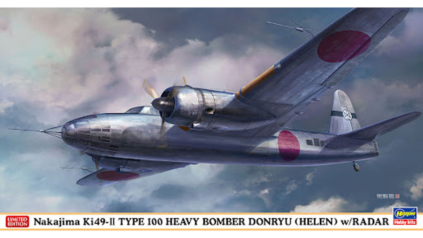 Hasegawa 02294 Nakajima Ki49-II Type 100 Heavy Bomber Donryu Helen w/Radar