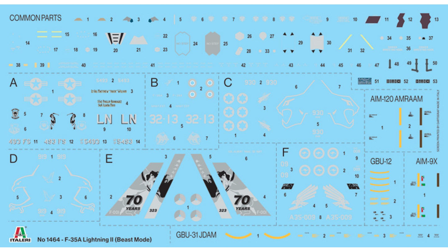 Italeri 1464 F-35A LIGHTNING II CTOL version (Beast Mode)