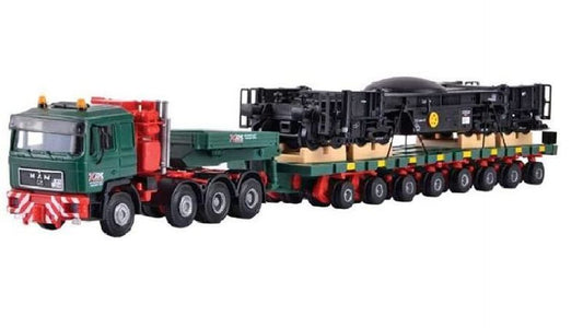 Kibri 13601 MAN SK with SCHEUERLE Platform Truck and Lower Part of Rail Crane