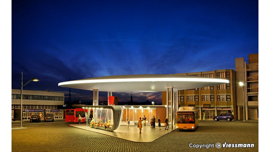Kibri 39006 Modern bus terminal main building with one stop incl LED lighting functional kit