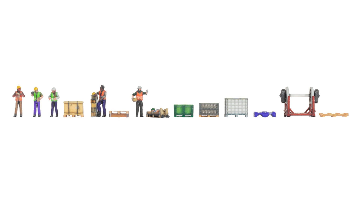 NOCH NO35905 Themed Figures Set ‘Warehouse’ Contents: 6 figures various goods on pallets