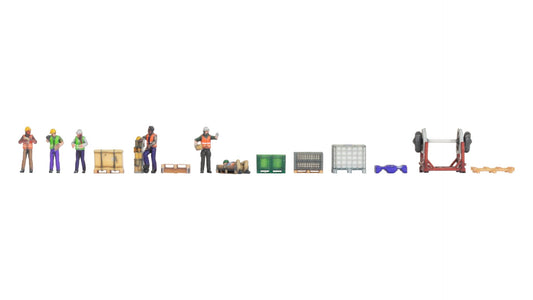 NOCH NO35905 Themed Figures Set ‘Warehouse’ Contents: 6 figures various goods on pallets