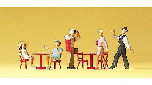 Preiser 10348 Pantomimist guests in a street cafe