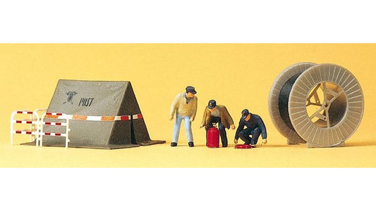 Preiser 10374 Telecommunication workers Tent Acces