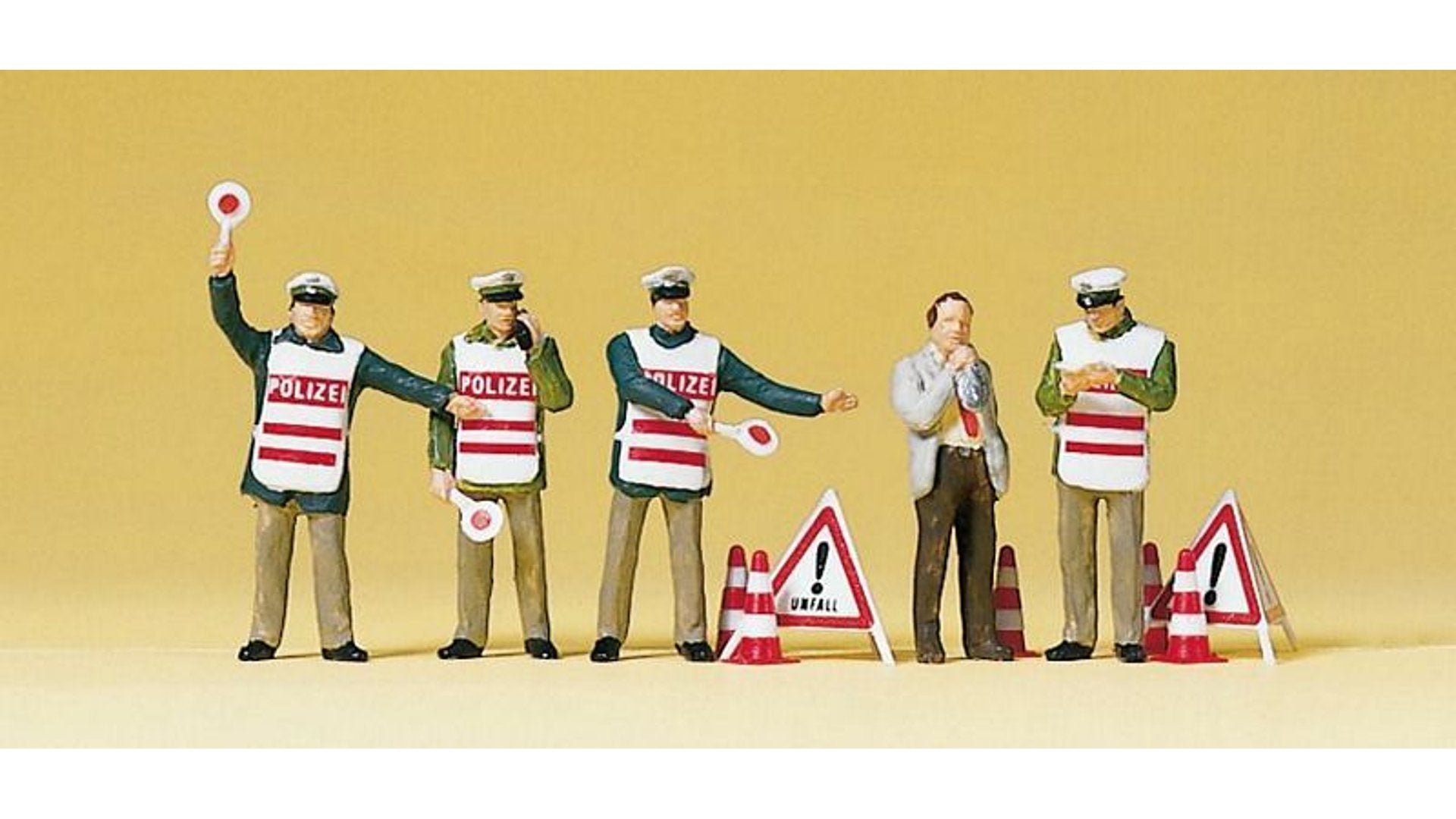 Preiser 10419 Policemen wearing safety vest