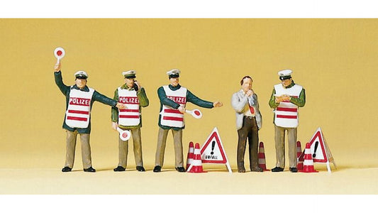 Preiser 10419 Policemen wearing safety vest