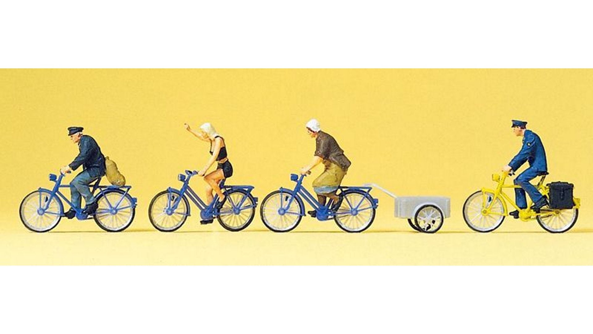 Preiser 10507 Cyclists bicycle trailer