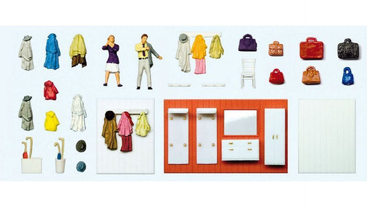 Preiser 10658 Ready to go out Cloak room furniture