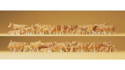Preiser 14409 Cows brown 30 figures