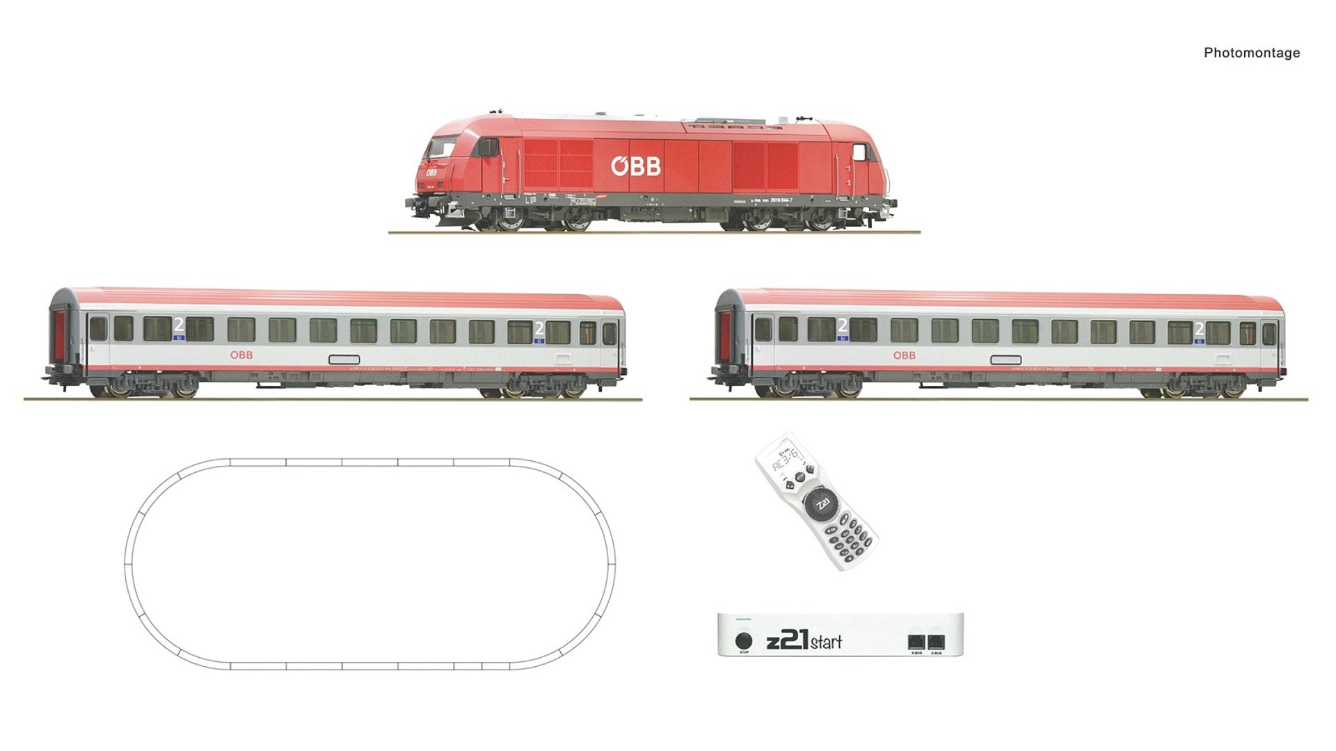 Roco 5110005 z21 Start Digital Set Diesel Locomotive Class 2016 with Express Train OBB DCC