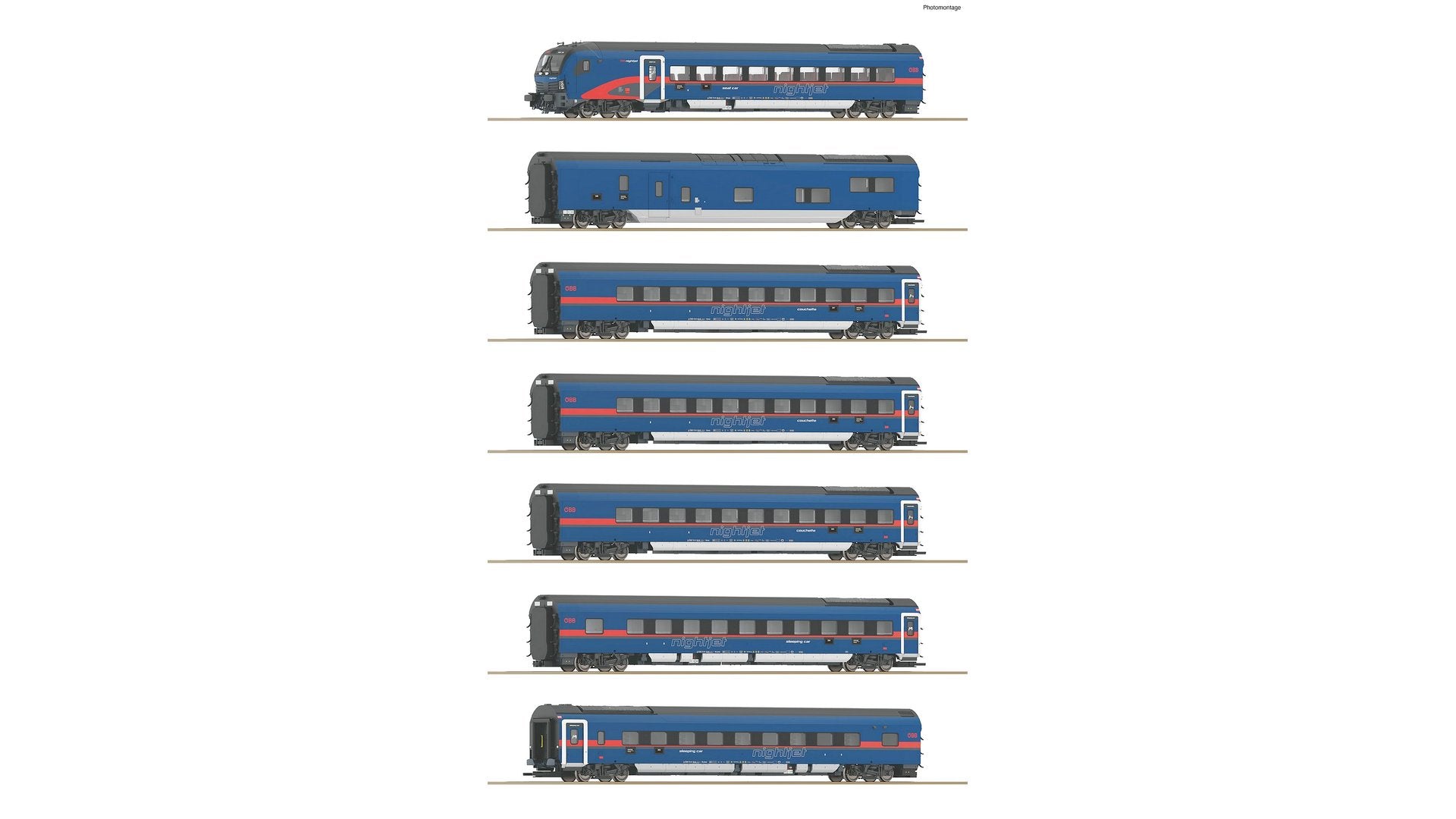 Roco 5510004 7 Piece Set Nightjet OBB DCC