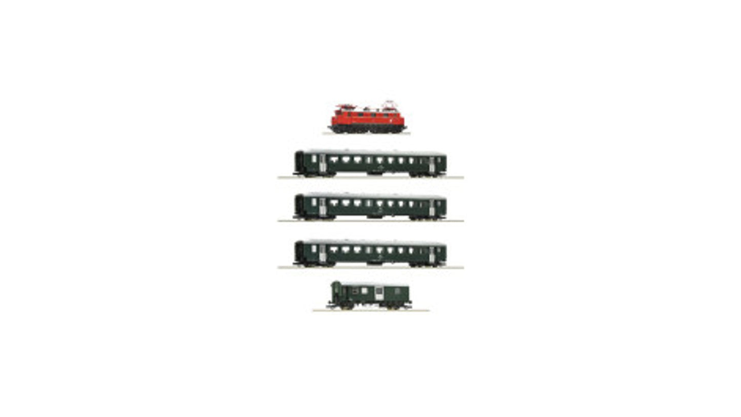 Roco 61494 5 piece set Electric locomotive 1670.27 with passenger train OBB