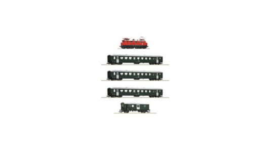 Roco 61494 5 piece set Electric locomotive 1670.27 with passenger train OBB