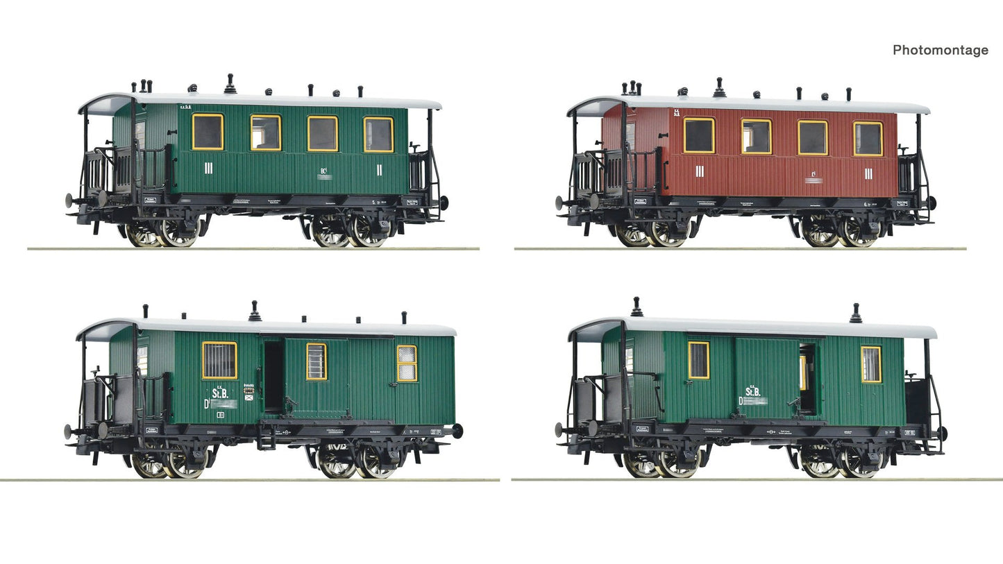 Roco R6200190 4 piece set: Passenger train, kkStB