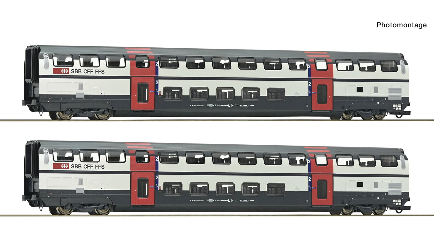 Roco R6200216 2 piece set (1): 2nd class double-deck coaches, SBB