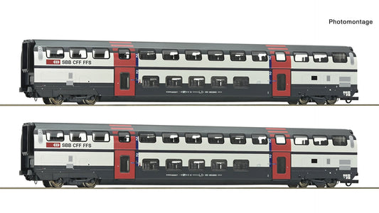 Roco R6200216 2 piece set (1): 2nd class double-deck coaches, SBB