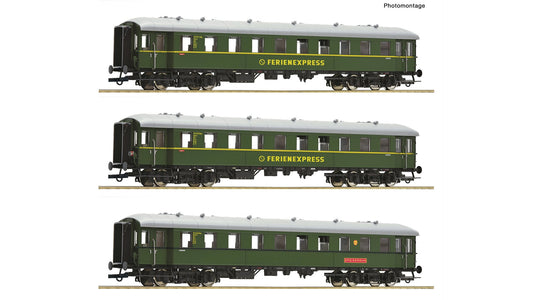 Roco R6200235 3 piece set: "Ferienexpress" coaches, DB