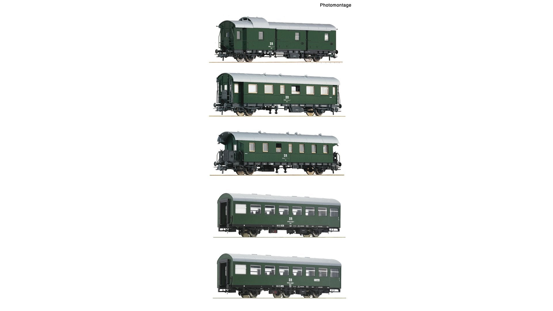 Roco R6200243 5 piece set: Passenger train, DR