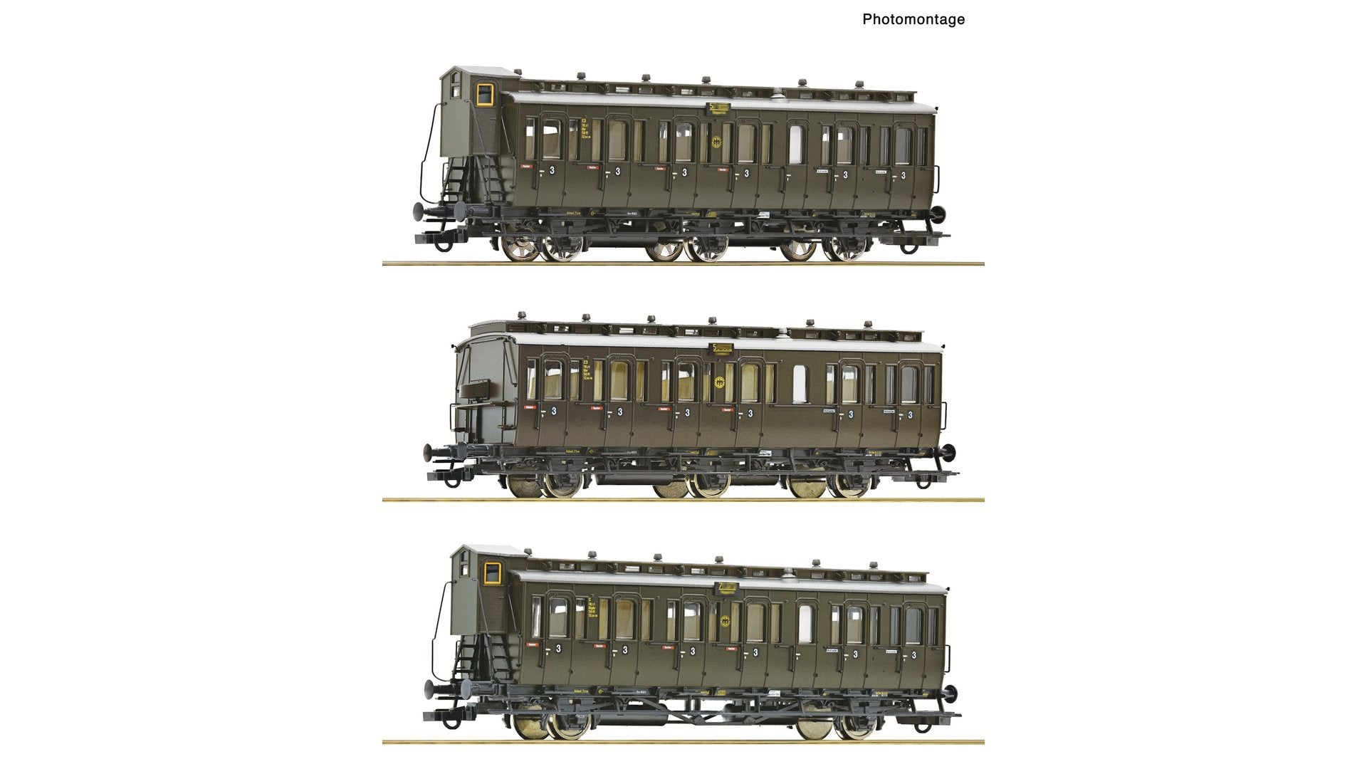 Roco R6200254 3 piece set: Coaches, DRG