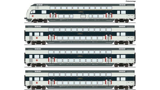 Roco 6210147 4 Piece Set Double-Deck Coaches DSB DCC